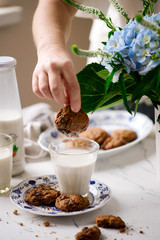 Almond chocolate chip vegan cookies..style rustic