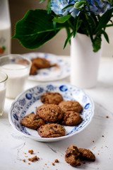 Almond chocolate chip vegan cookies..style rustic