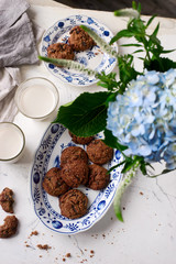 Almond chocolate chip vegan cookies..style rustic