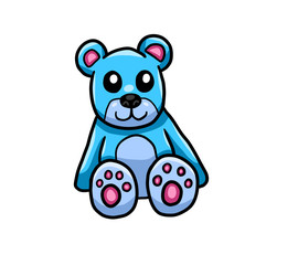 Naklejka premium Adorable Stylized Blue Teddy Bear