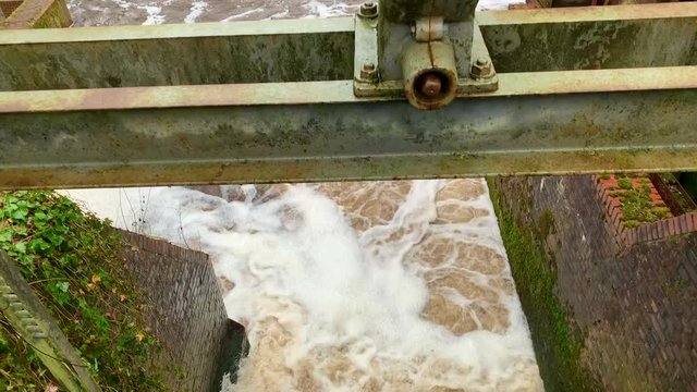 after heavy rain the water at the monastery tavern in hude is high and restless