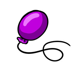 Cartoon Stylized Purple Balloon