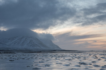 Frozen island Iceland 