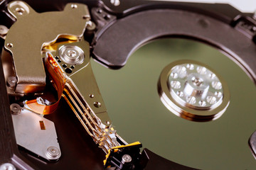 Hard disk repair in disassembled broken hard disk computer industry