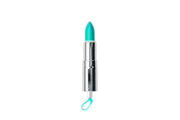 Menthol lipstick on a white background. Cosmetic makeup tools. Women's fashion.