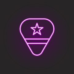 rock, pick, star neon style icon. Simple thin line, outline vector of rock and roll icons for ui and ux, website or mobile application