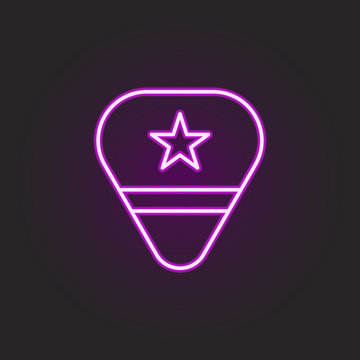 rock, pick, star neon style icon. Simple thin line, outline vector of rock and roll icons for ui and ux, website or mobile application