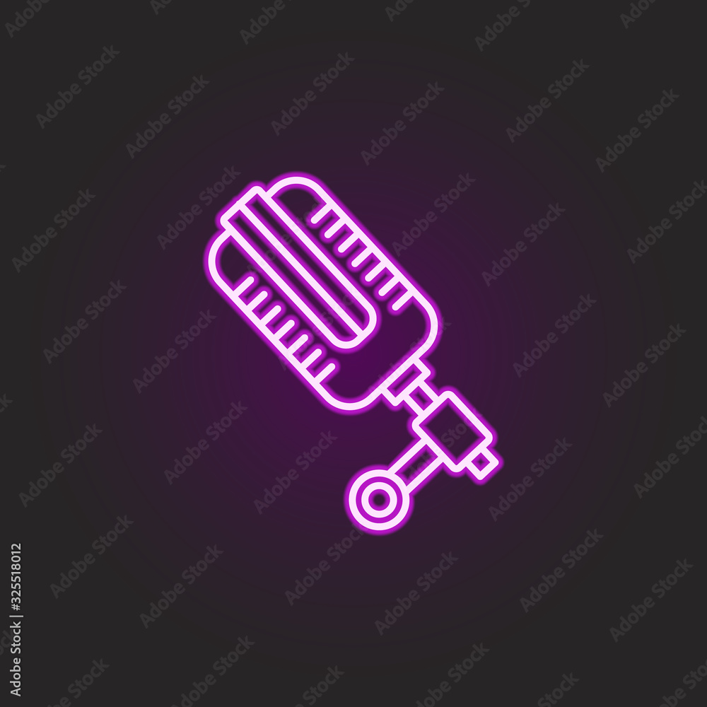 Poster rock microphone neon style icon. simple thin line, outline vector of rock and roll icons for ui and 