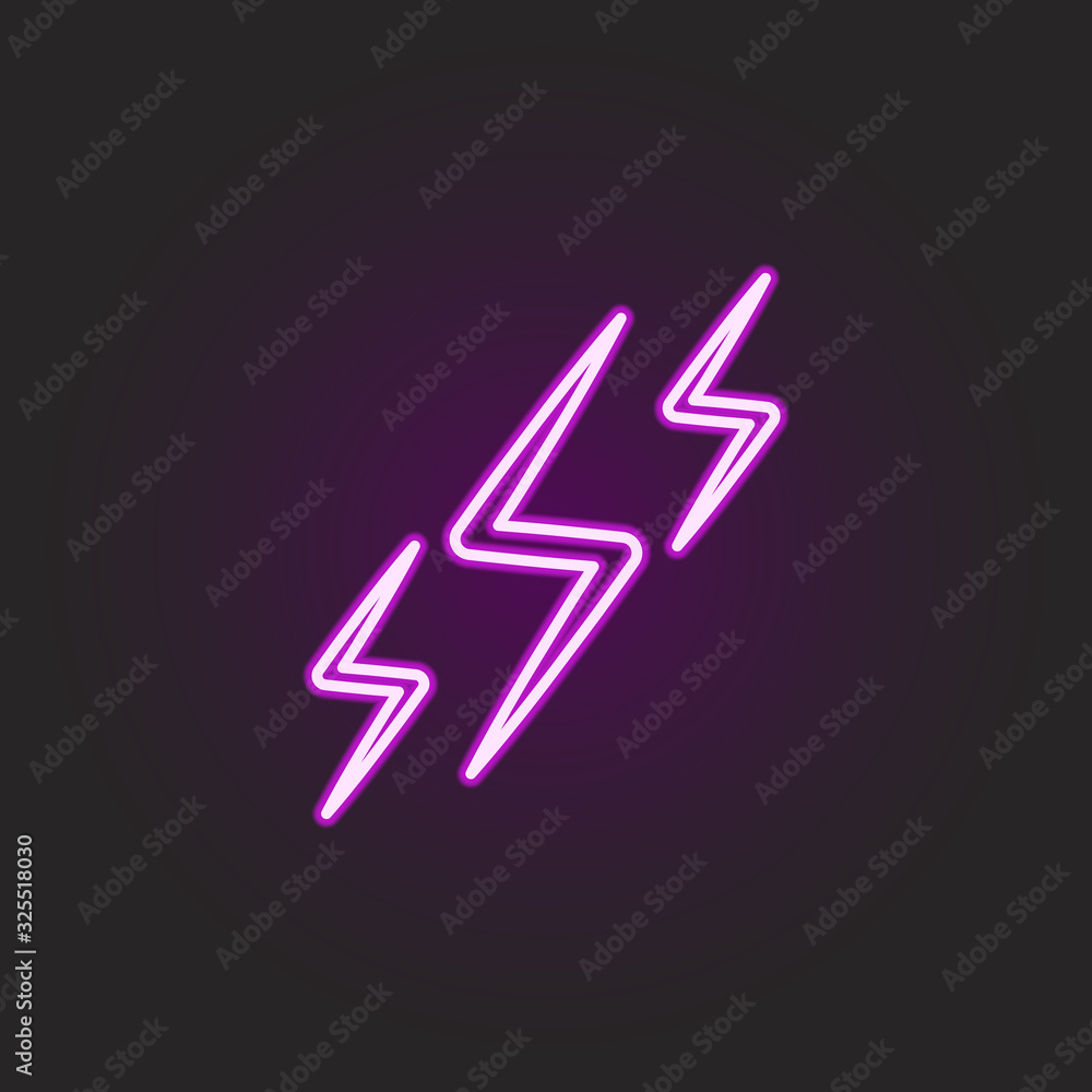 Poster rock, lightning neon style icon. simple thin line, outline vector of rock and roll icons for ui and 