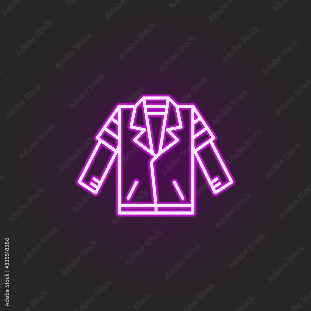 Poster rock jacket neon style icon. simple thin line, outline vector of rock and roll icons for ui and ux, 
