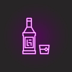 rock bottle glass neon style icon. Simple thin line, outline vector of rock and roll icons for ui and ux, website or mobile application