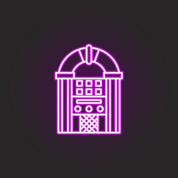 rock music apparatus neon style icon. Simple thin line, outline vector of rock and roll icons for ui and ux, website or mobile application