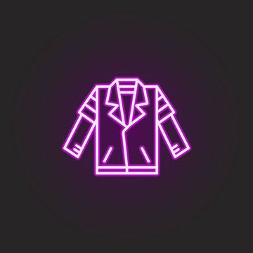 rock jacket neon style icon. Simple thin line, outline vector of rock and roll icons for ui and ux, website or mobile application