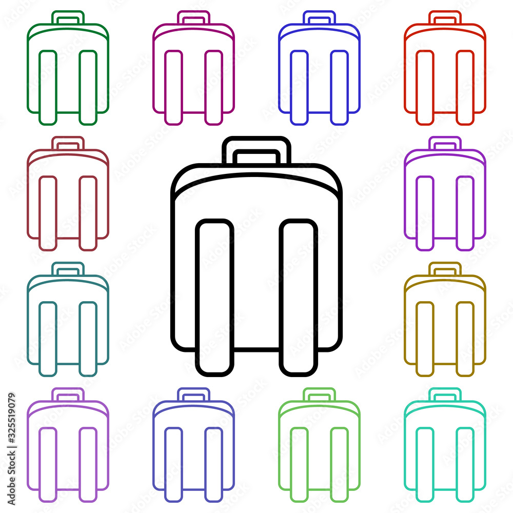 Poster pupil backpack multi color style icon. simple thin line, outline vector of education icons for ui an