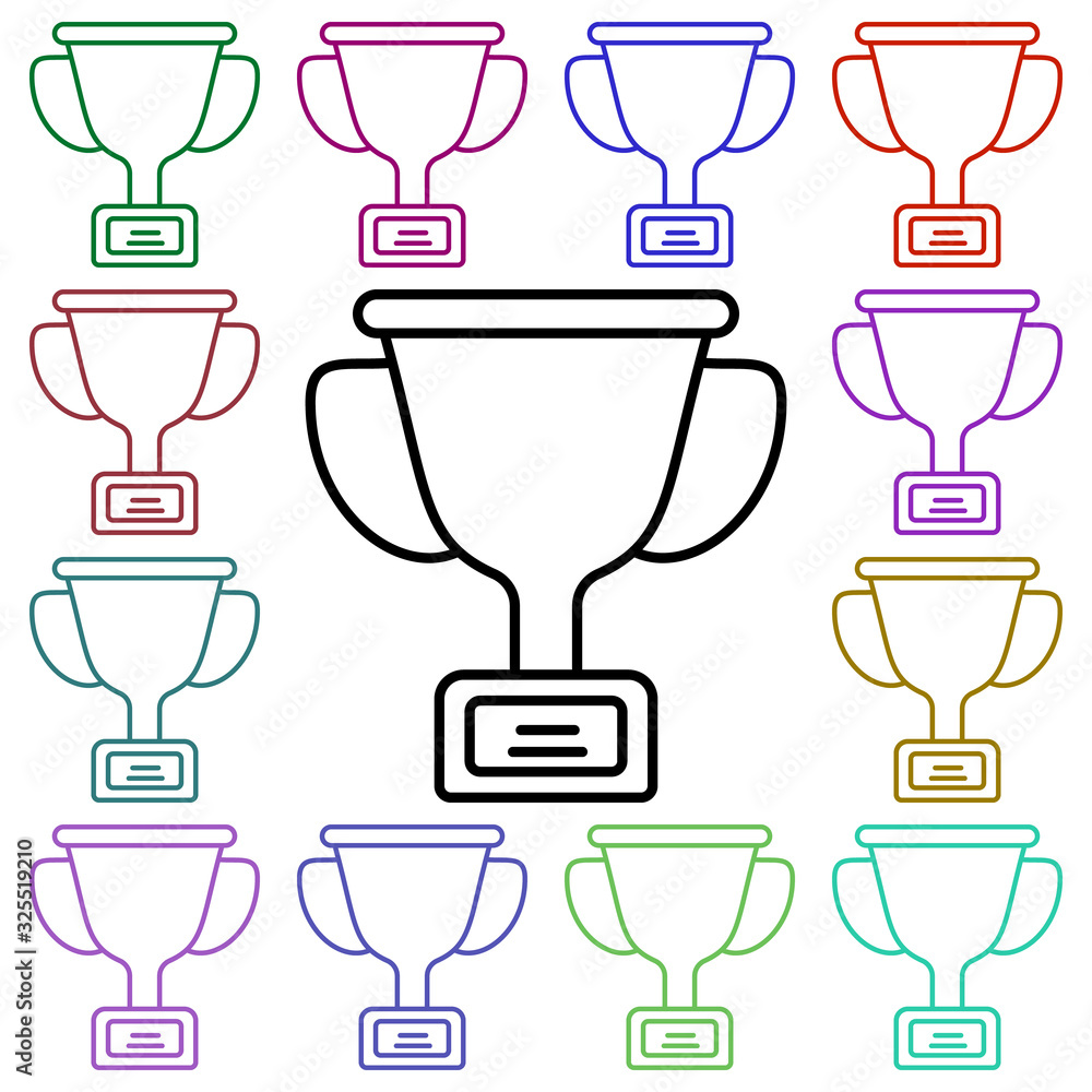 Aufkleber cup multi color style icon. simple thin line, outline vector of education icons for ui and ux, websi