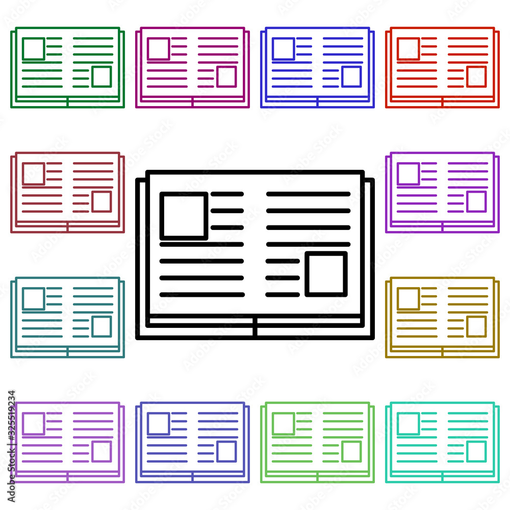 Aufkleber book with illustrations multi color style icon. simple thin line, outline vector of education icons 