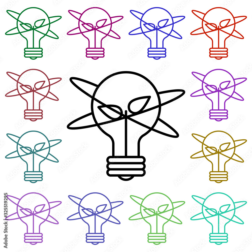 Poster light and atoms multi color style icon. simple thin line, outline vector of education icons for ui a