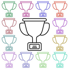 Cup multi color style icon. Simple thin line, outline vector of education icons for ui and ux, website or mobile application
