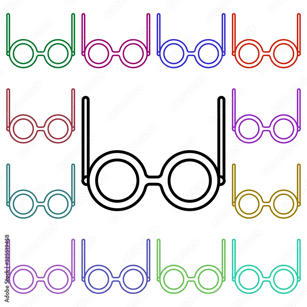 Poster spectacles multi color style icon. simple thin line, outline vector of education icons for ui and ux