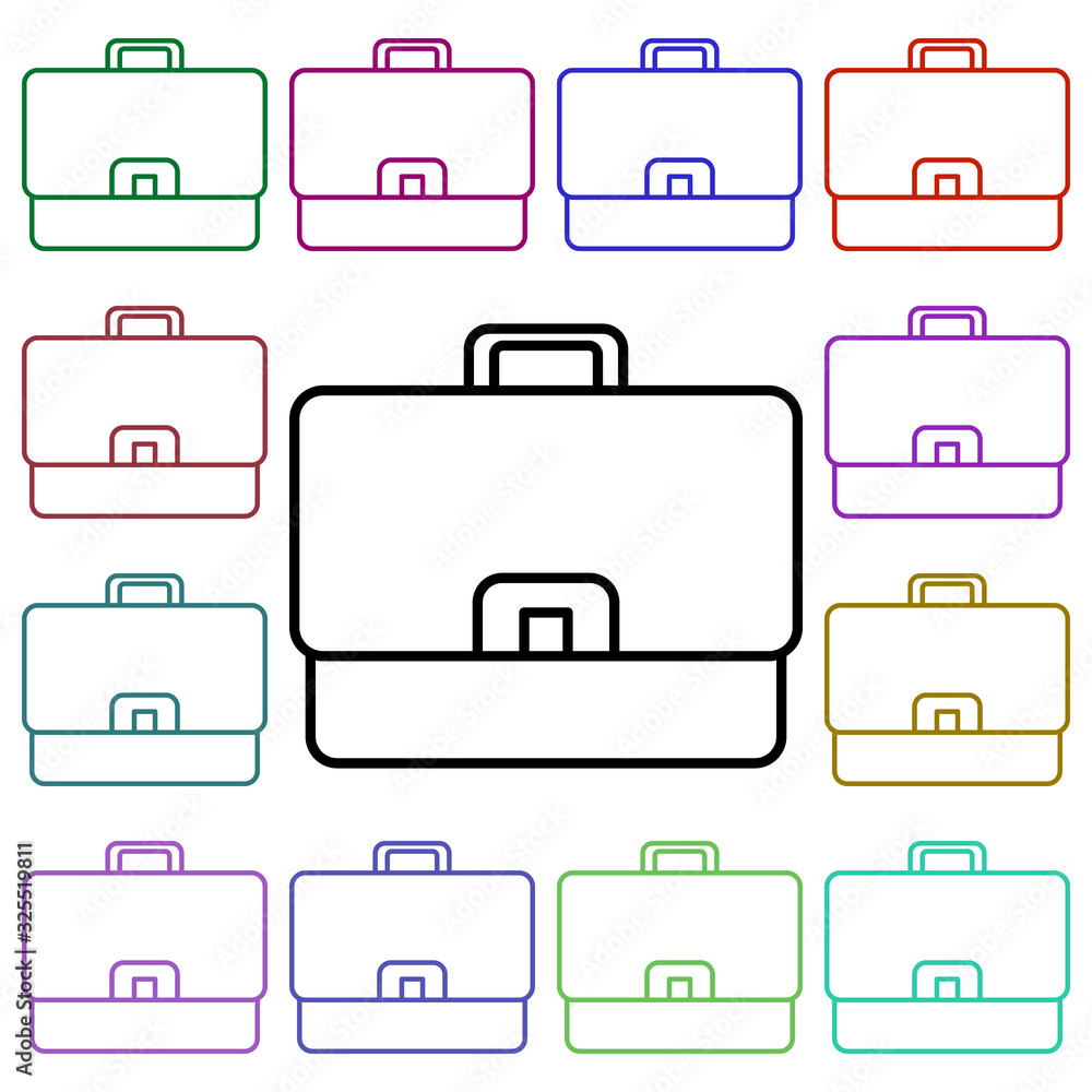 Poster briefcase multi color style icon. simple thin line, outline vector of education icons for ui and ux,