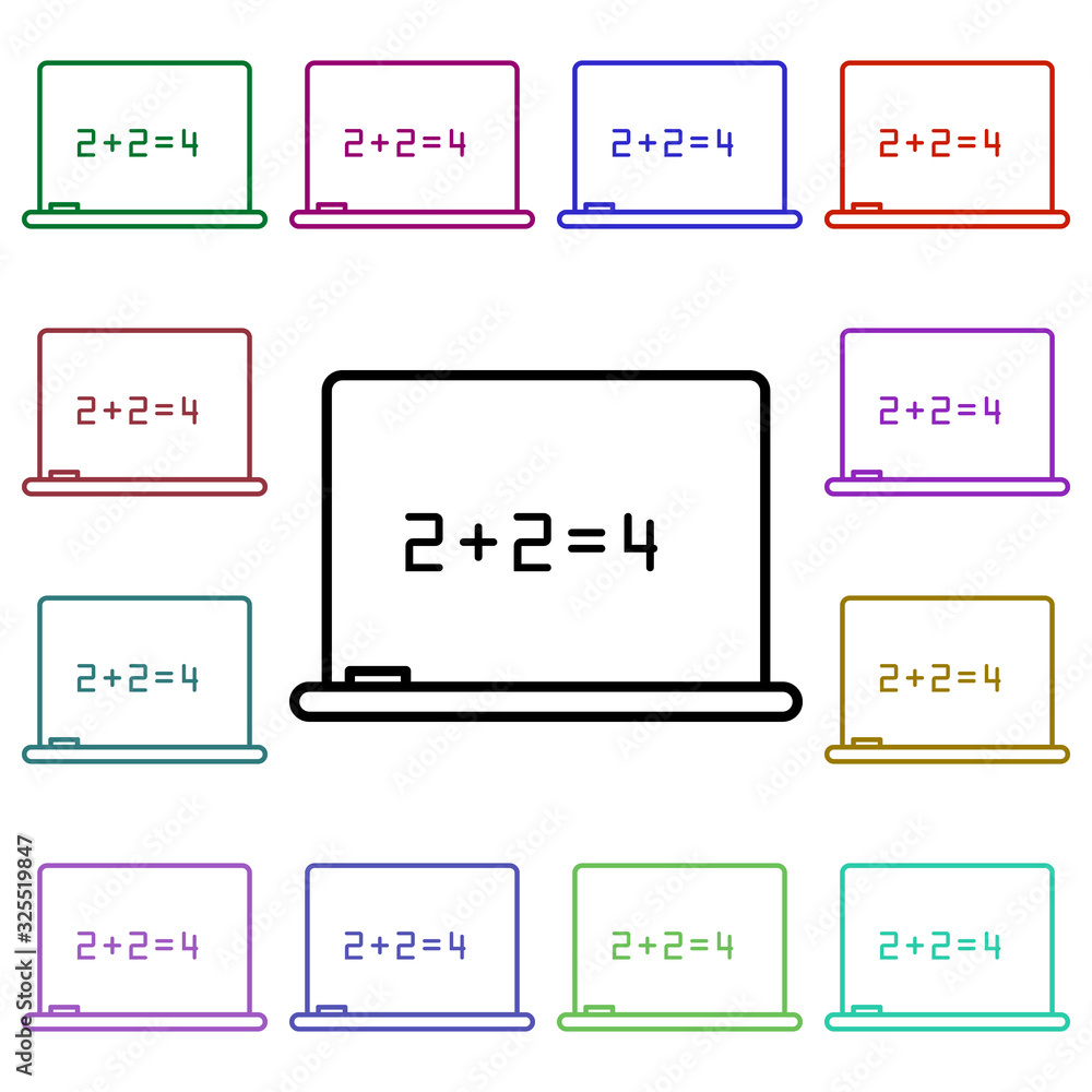 Poster equation on board multi color style icon. simple thin line, outline vector of education icons for ui