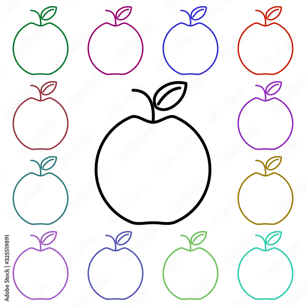 Poster apple multi color style icon. simple thin line, outline vector of education icons for ui and ux, web