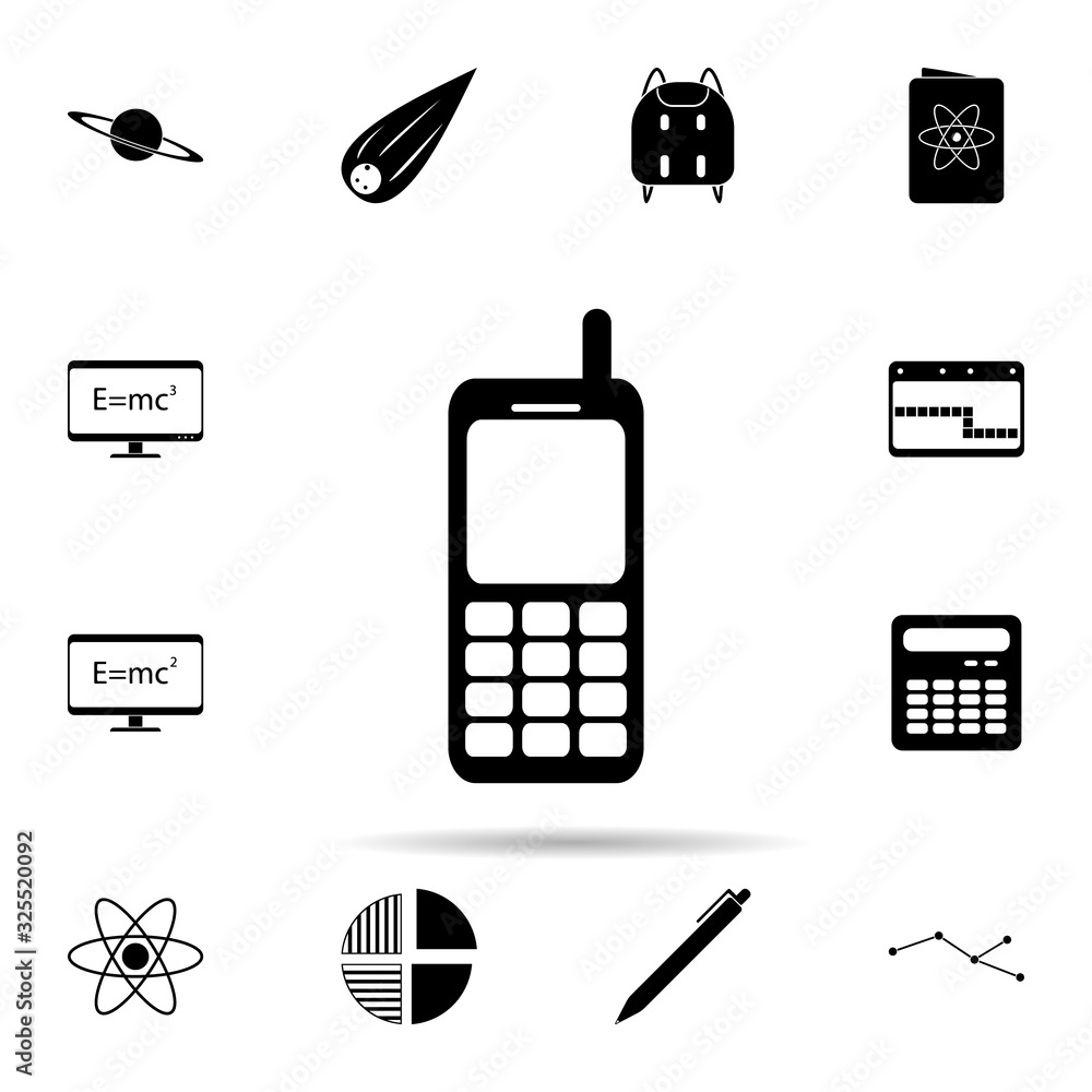 Poster mobile phone icon. universal set of university life for website design and development, app developm