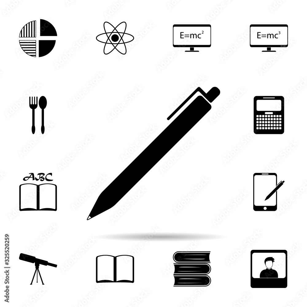 Aufkleber a pen icon. universal set of university life for website design and development, app development