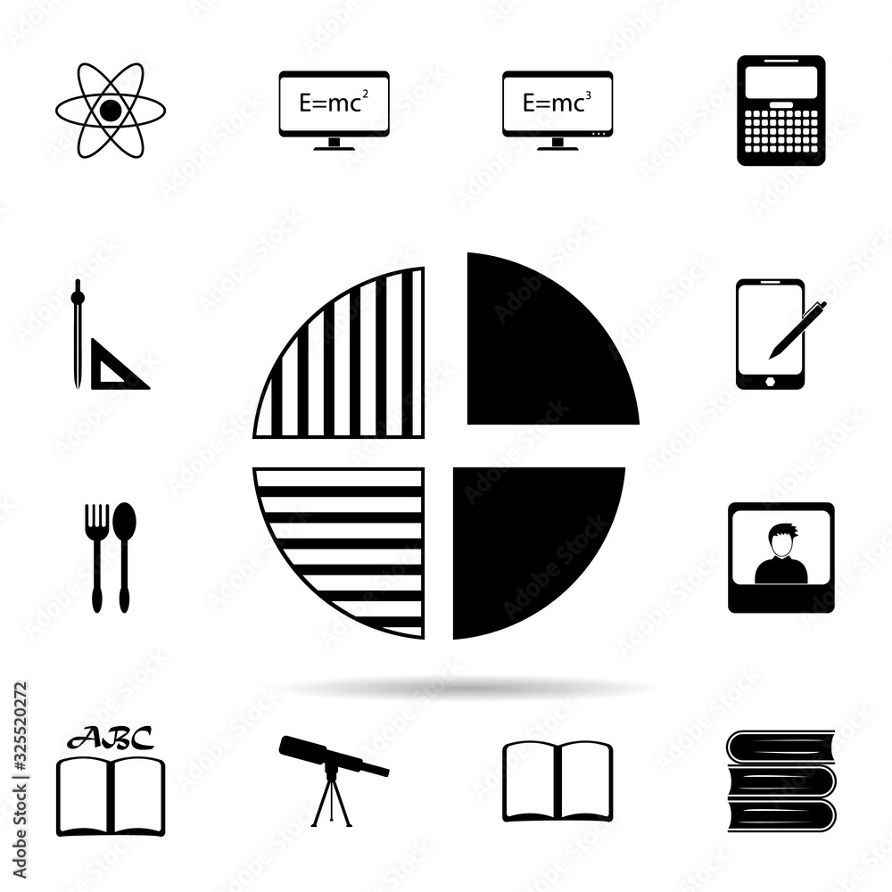 Poster graph pie icon. universal set of university life for website design and development, app development