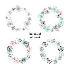 botanical floral abstract wreaths set