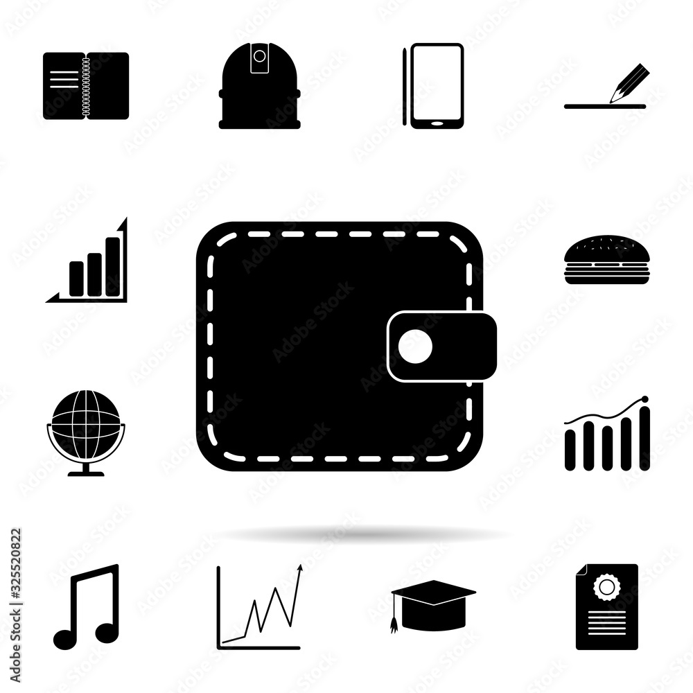 Aufkleber purse icon. universal set of university life for website design and development, app development