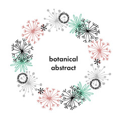 Fototapeta na wymiar botanical floral abstract wreath