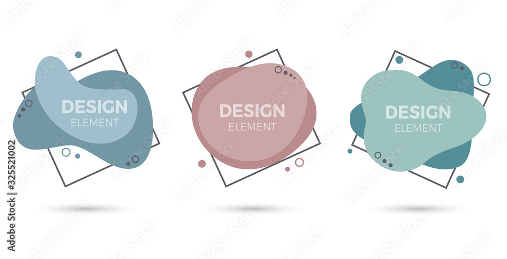 Fototapete set of abstract modern graphic elements. dynamical colored forms and line. gradient abstract banners