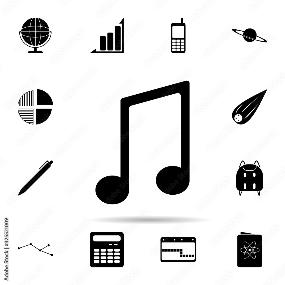 Poster musical note icon. universal set of university life for website design and development, app developm