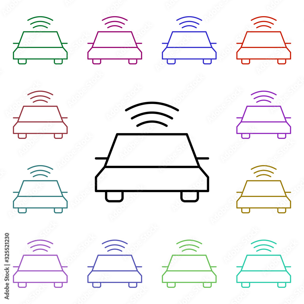 Poster electric car multi color style icon. simple thin line, outline vector of internet things icons for u