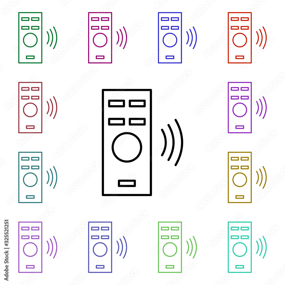 Poster remote control multi color style icon. simple thin line, outline vector of internet things icons for