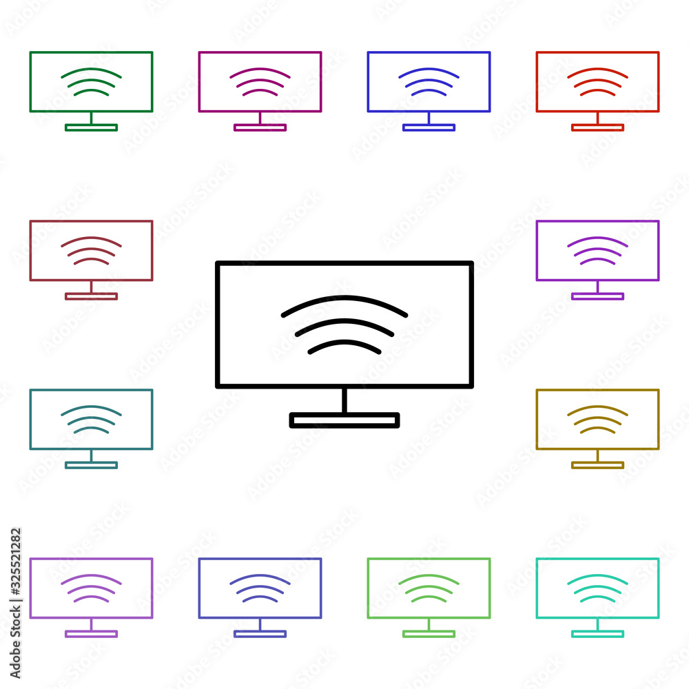 Poster smart tv multi color style icon. simple thin line, outline vector of internet things icons for ui an