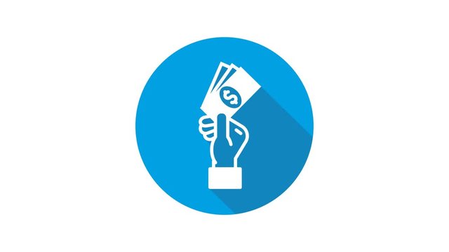 Blue motion graphic icon animation money