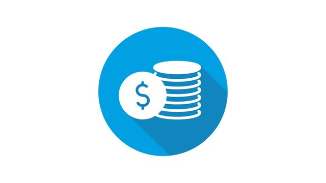 Blue motion graphic icon animation money