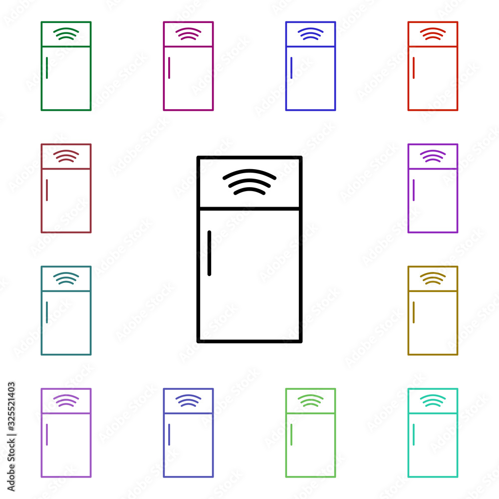 Poster refrigerator multi color style icon. simple thin line, outline vector of internet things icons for u