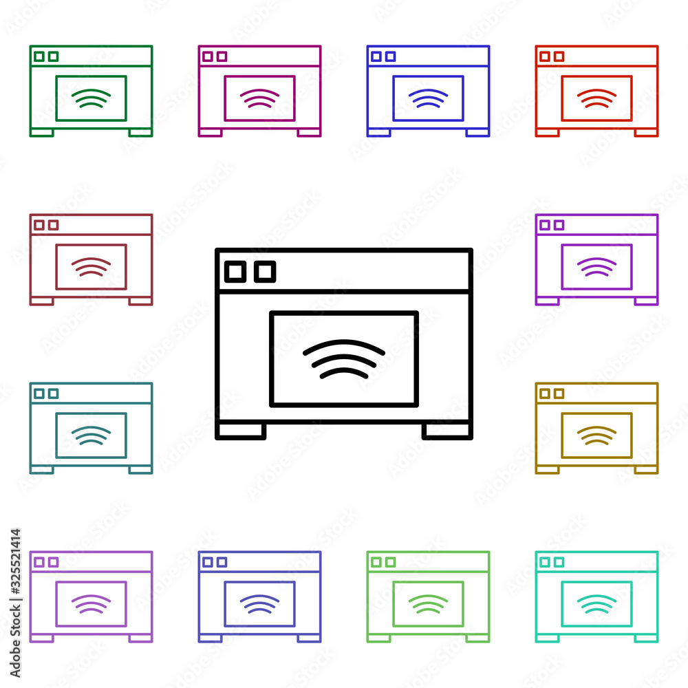 Poster oven multi color style icon. simple thin line, outline vector of internet things icons for ui and ux