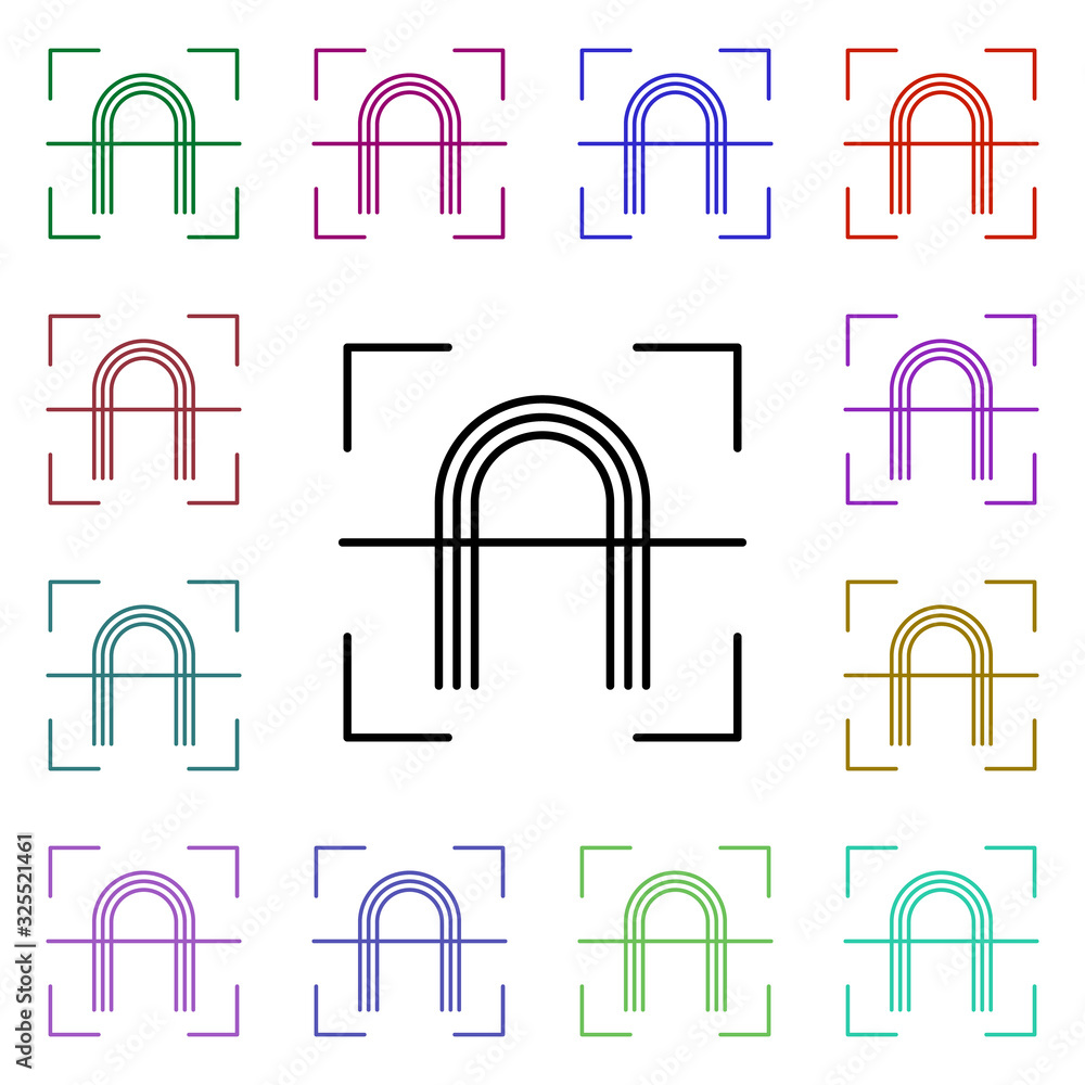 Poster fingerprint multi color style icon. simple thin line, outline vector of internet things icons for ui