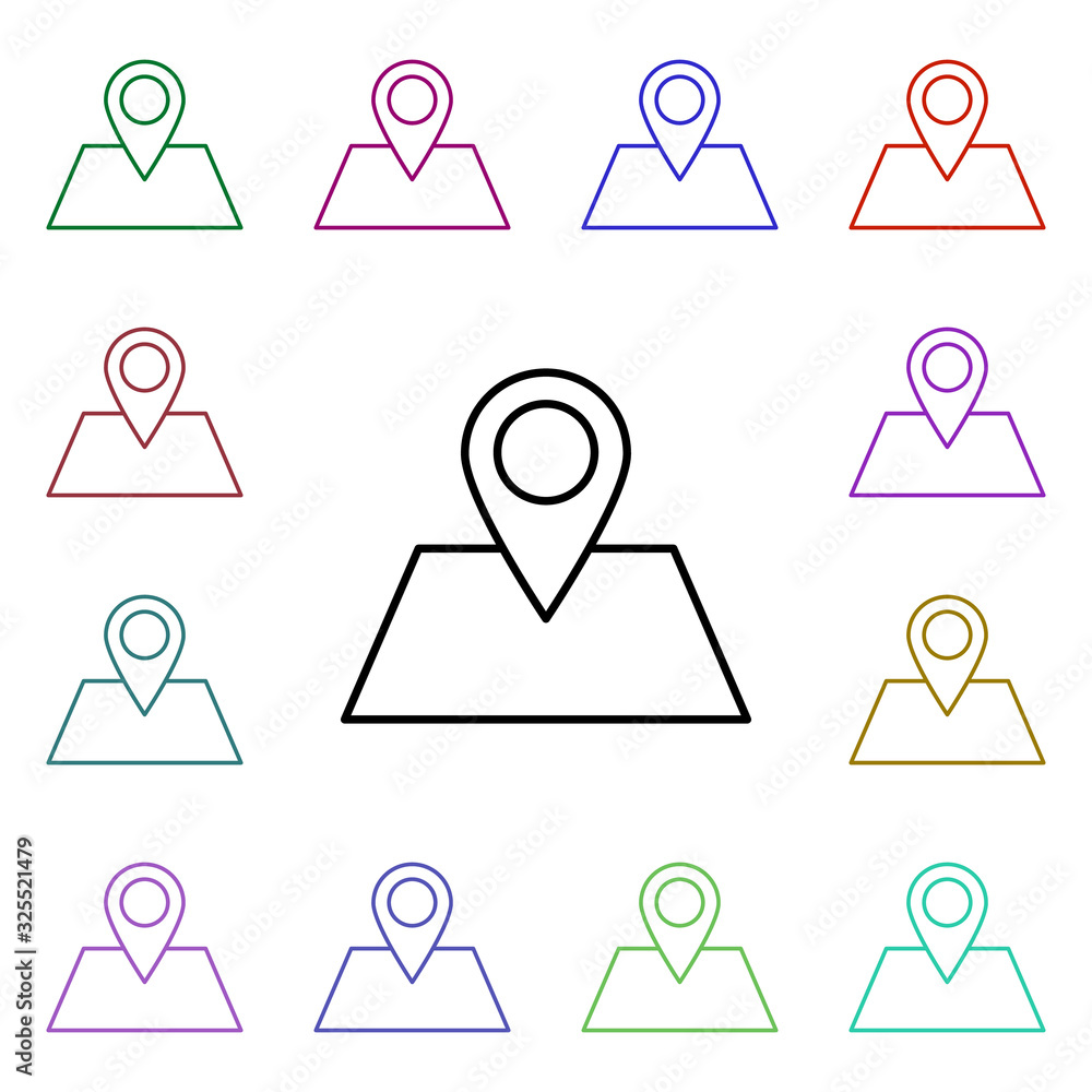 Poster pin multi color style icon. simple thin line, outline vector of internet things icons for ui and ux,