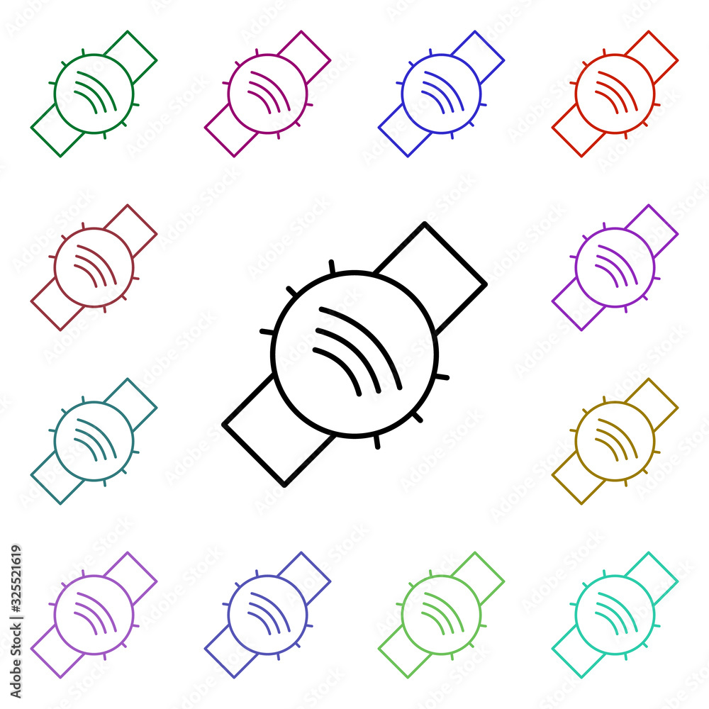 Poster smartwatch multi color style icon. simple thin line, outline vector of internet things icons for ui 