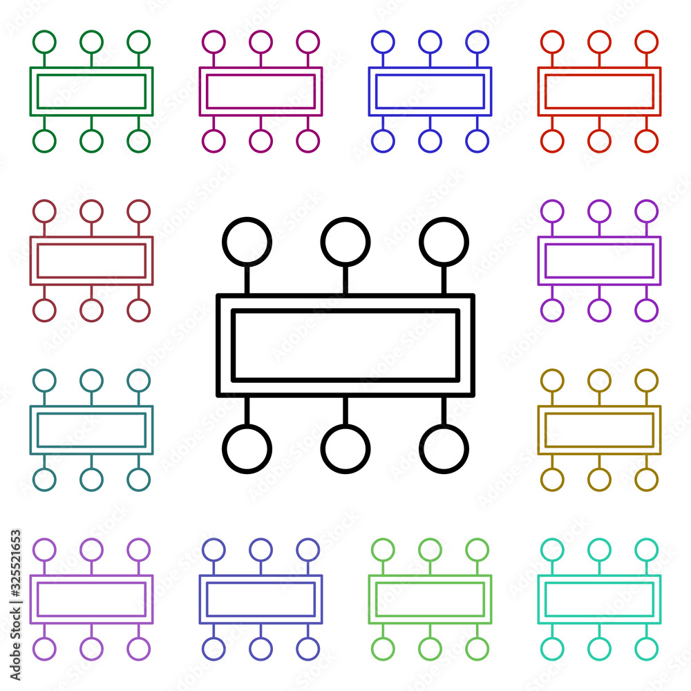 Poster cpu multi color style icon. simple thin line, outline vector of internet things icons for ui and ux,