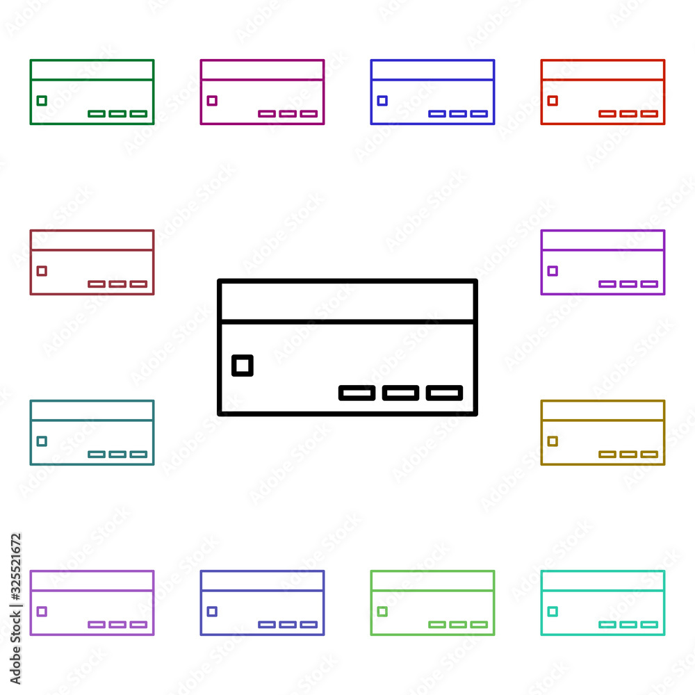 Poster credit card multi color style icon. simple thin line, outline vector of internet things icons for ui