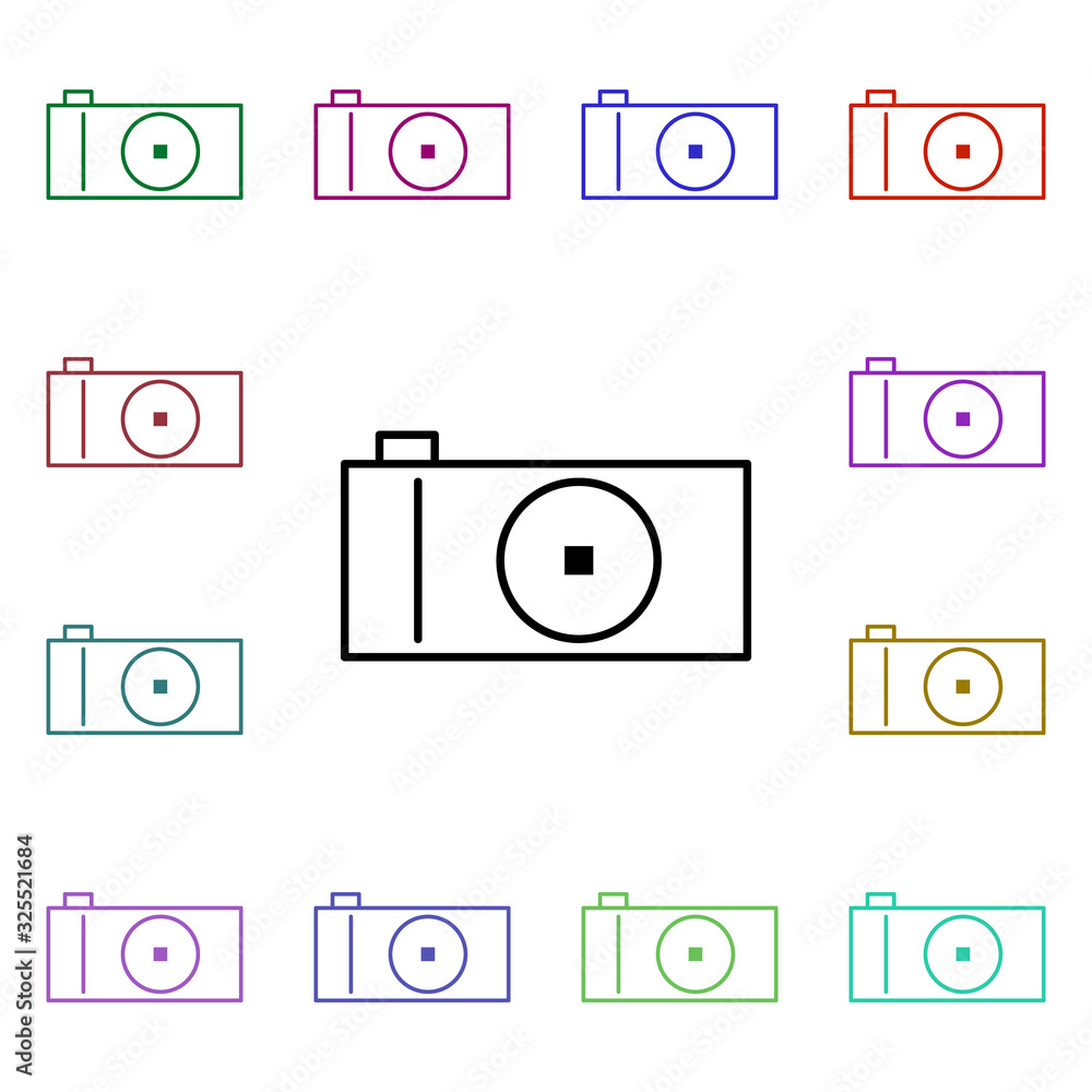 Poster photo camera multi color style icon. simple thin line, outline vector of internet things icons for u