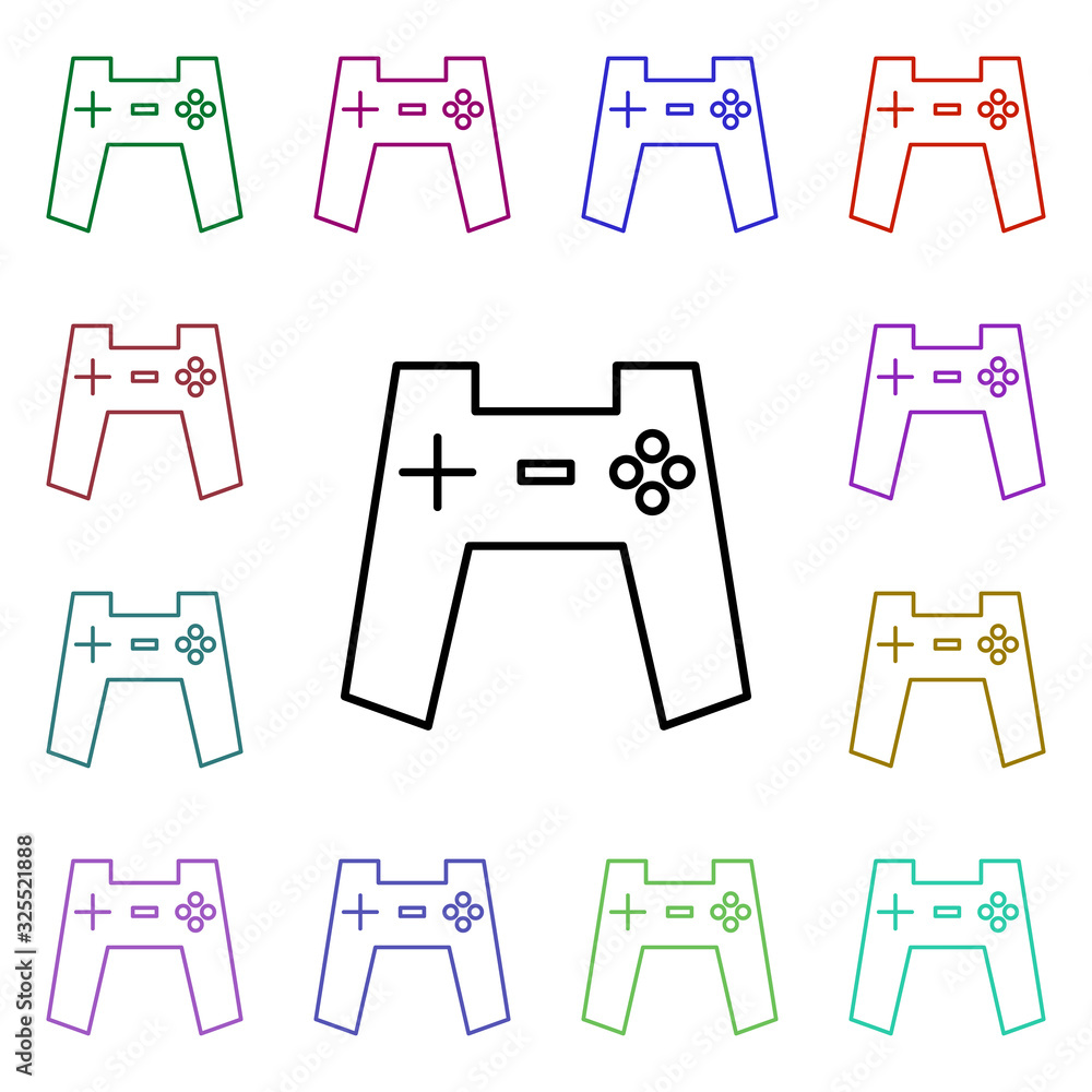 Poster gamepad multi color style icon. simple thin line, outline vector of internet things icons for ui and