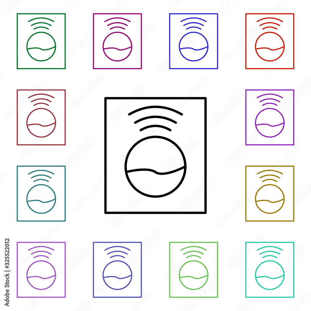 Poster washing machine multi color style icon. simple thin line, outline vector of internet things icons fo