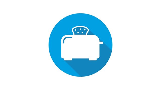 Blue motion graphic icon animation toaster